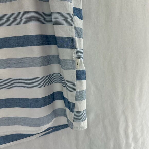 Julian & Mark Striped Button-Up Shirt Mens XL Short Sleeve Collared Blue White - Picture 7 of 11